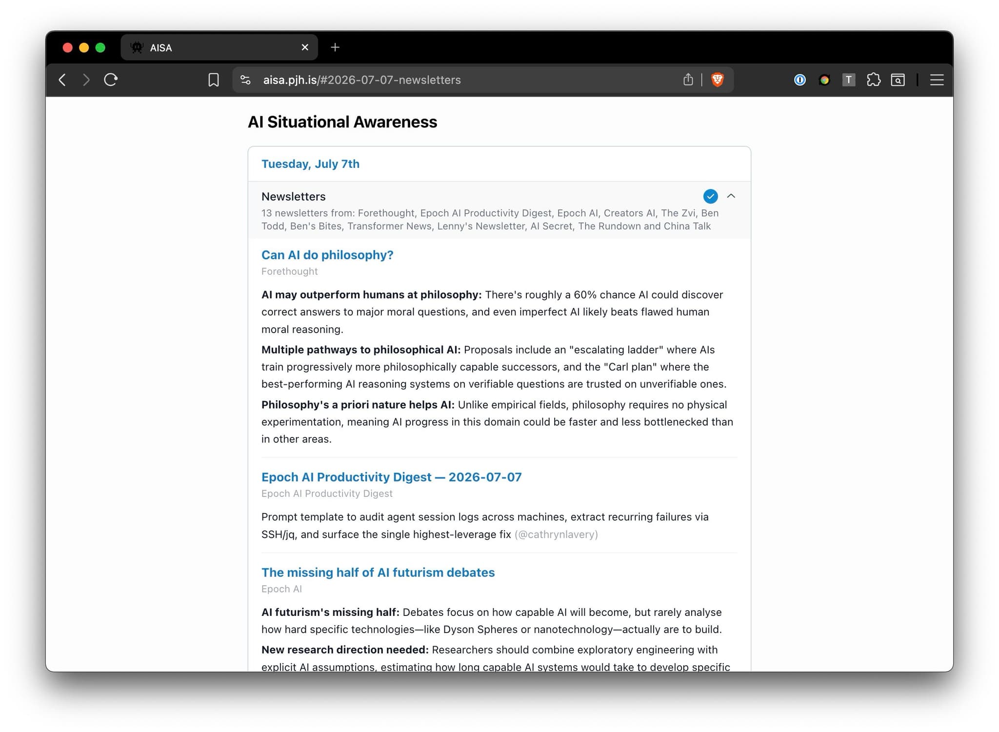 AI situational awareness dashboard screenshot