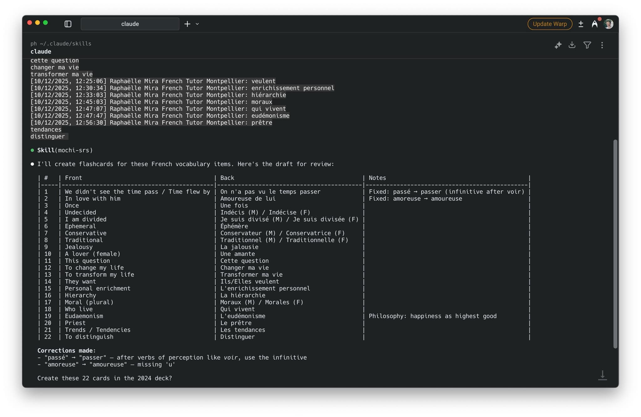 Claude Skill: Make SRS cards