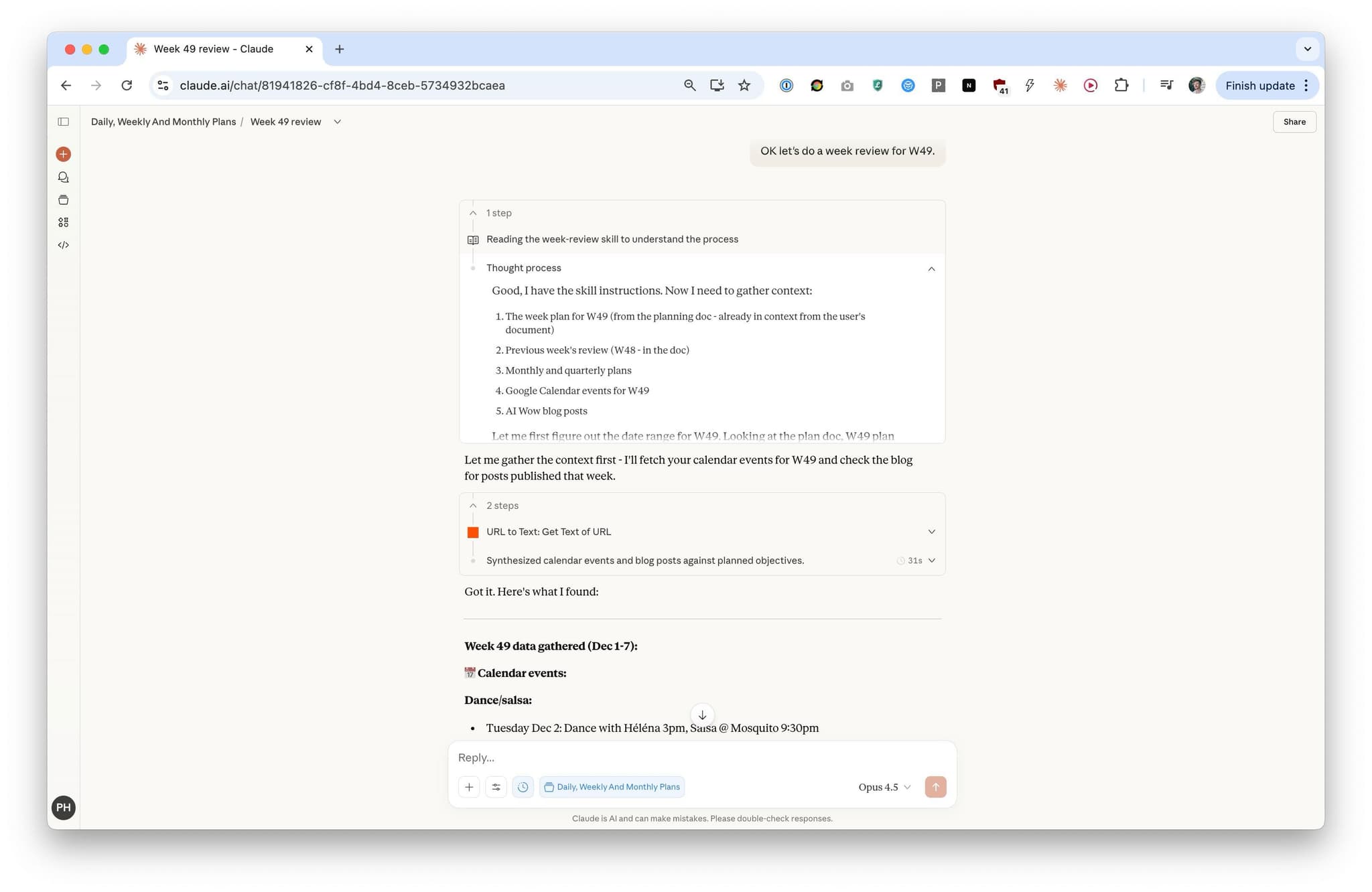 Claude Skill week review