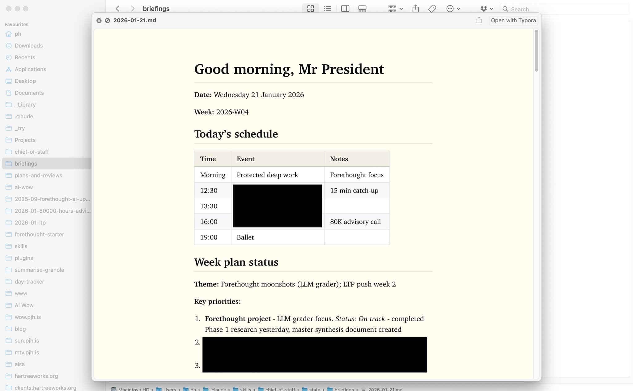 Screenshot of QL markdown