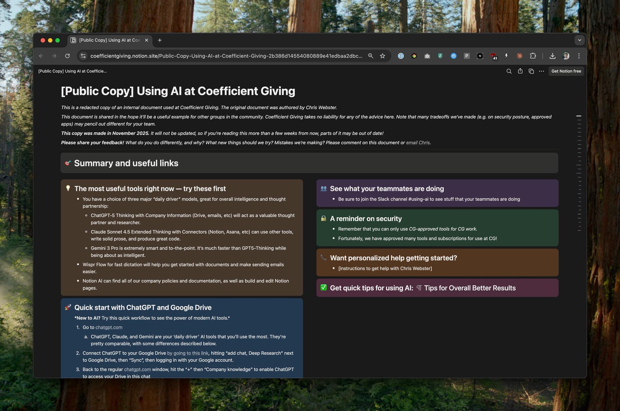 Using AI at Coefficient Giving