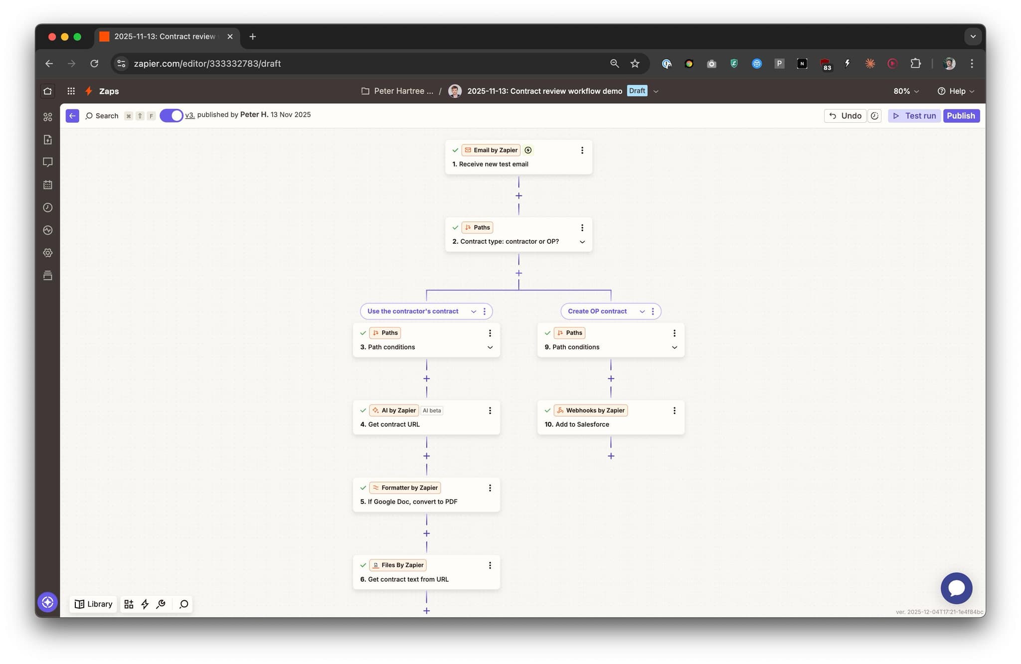 Zapier contract review demo